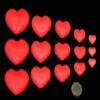 15 x Edible 3D Mixed Sized Icing Red Hearts, 20 colours, toppers, decorations cake, (Red) view 1