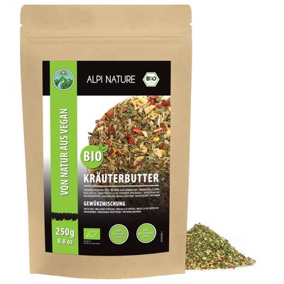Alpi Nature Organic Herb Butter Spices 250g 8.8 oz, Garlic Butter Seasoning, Mixed Herbs