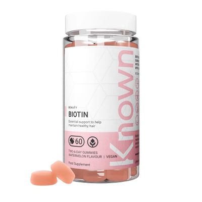 Known High-Strength Biotin Gummies - 10,000g Biotin - Supports Healthy Hair & Skin - Natural Watermelon Flavour - 60 Vegan Gummies, 1 Month Supply