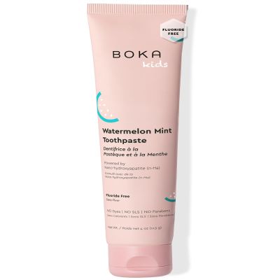Boka Fluoride Free Nano Hydroxyapatite Toothpaste - Training Toothpaste - Appropriate for Sensitive Teeth - No Sulfate & Parabens - Natural Flavors & Vegan - Watermelon Mint (113g) 1pk