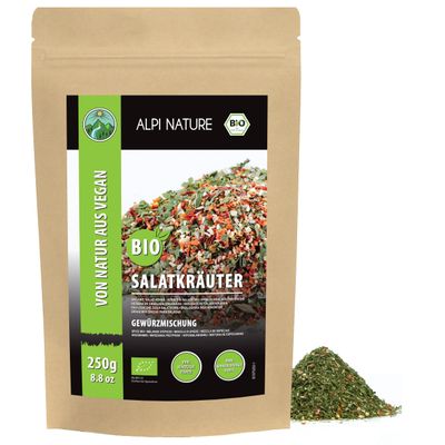 Alpi Nature Organic Salad Seasoning 250g 8.8 oz, Salad Herbs Seasonings, Organic Spices