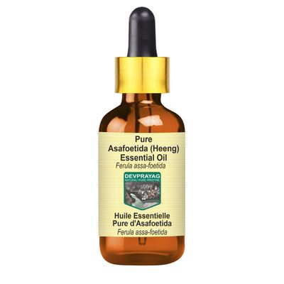 Devprayag Pure Asafoetida (Heeng) Essential Oil (Ferula assa-foetida) with Glass Dropper Natural Therapeutic Grade Steam Distilled 10ml (0.33 oz)