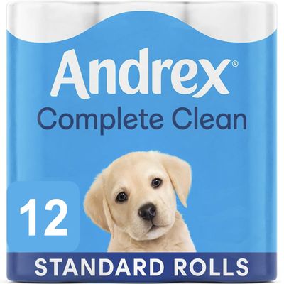 Andrex Classic Complete Clean Toilet Tissue, 12 Rolls