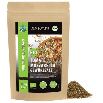 Alpi Nature Organic Tomato and Mozarella Seasoning Mix 100g 3.5 oz, Italian Seasoning for Cooking
