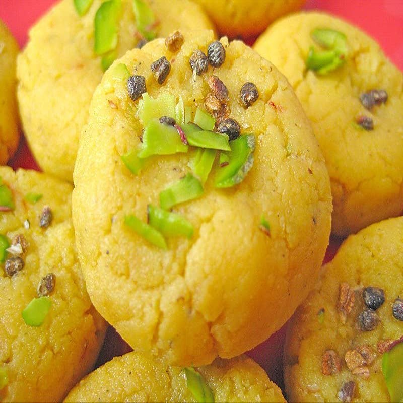 Sweet Food Yellow Peda 1kg 1Kg Indian Traditional Sweet Best Gift For All Occasions Raksha Bandhan, Rakhi, Marriage, Diwali, Holi, Ganesh Chaturthi Festival Treat For Family & Friend