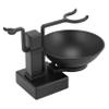 Wresetly Bathroom Barber Men Metal Shaving Rack Stand Set - Shave Brush Holder Shelf + Soap Mug Cup Bowl Black view 2