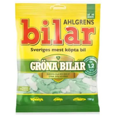 14x100g Ahlgrens Grona Bilar candy bags
