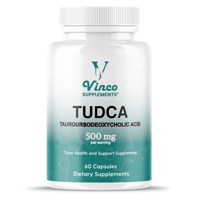 TUDCA Bile Salts Liver detox & Support Supplement - 60 Capsules,500mg per Serving - Tauroursodeoxycholic Acid - Genuine Bile Acid TUDCA with Strong Bitter Taste - Non-GMO & Gluten Free- Made in The UK
