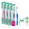 GUM PRO Soft Manual Toothbrush | Tapered bristles | Non-Slip Ergonomic Handle | Compact Head | 1 Piece | 4 x 1 Pieces (with 1 Bonus Sample) view 1