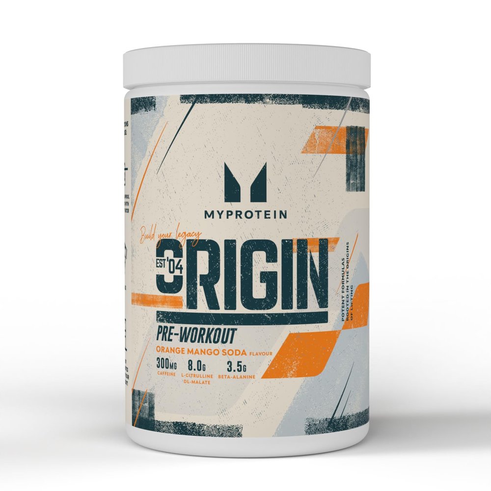 Myprotein Origin Pre-Workout Power with Beta Alanine and Caffeine, Orange and Mango, 600 g