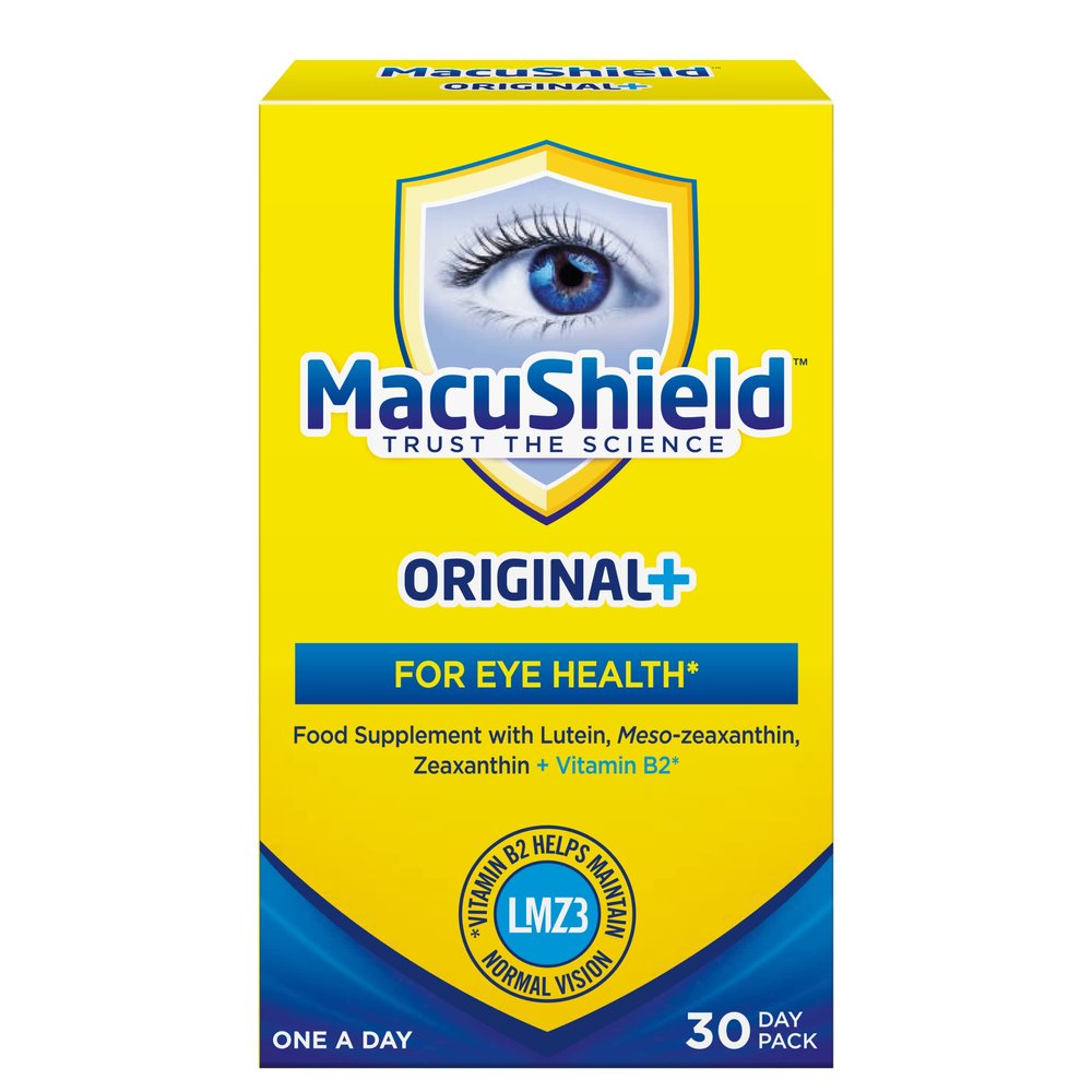 MacuShield Original Plus Capsules - 30-Day Pack, Eye Health Supplement* with Lutein Zeaxanthin and Meso-Zeaxanthin + Vitamin B2 (Riboflavin) which Helps Maintain Normal Vision
