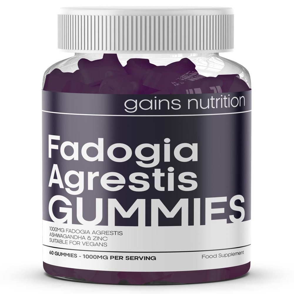 GN Fadogia Agrestis | 60 Fadogia Agrestis Gummies - 1000mg per Serving with with Ashwagandha & Zinc - High Strength Fadogia-Agrestis Extract | Blueberry Flavour, Non-GMO & Suitable for Vegans