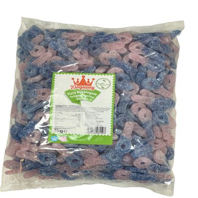Kingsway Fizzy Bubblegum Dummies 3kg Bulk Bag - Suitable for Vegans and Vegetarians (1kg)