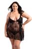 Perfect4U Women's Sheer Plus Size Sexy Lingerie Size 30-32 - Plus Size Chemise 30 32 Lace Babydoll UK (black_538, 30-32) view 1