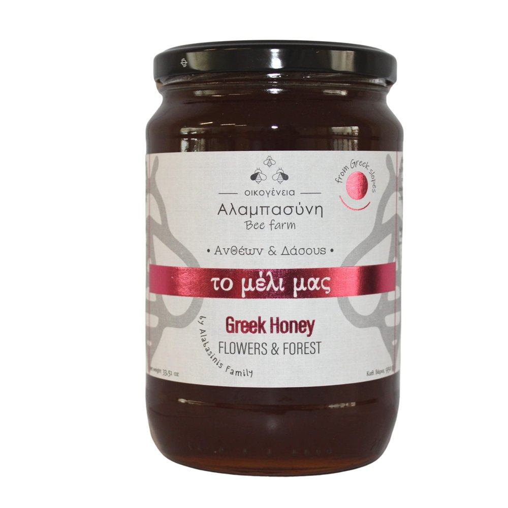 Alabasinis Flower & Forest Honey 950g  Raw, Greek, Unfiltered, 100% Natural