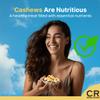 CR Snacking Cashew nuts 1kg - Cashews 1kg whole raw unroasted and unsalted nuts. Raw cashew nuts are perfect for snacking or baking. Cashews are source of protein and vitamins. view 3