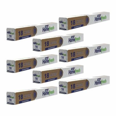 18 Meter Kitchen Foil Sheets [295mm x 18M] 10.5 Micron Heavy Duty Thick & Durable Non-Stick Aluminium Foil Roll Food Service Catering Foil Wrap Sheets for Restaurants Delis Take Out & Home (8 Rolls)