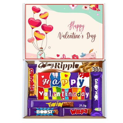 Valentine's Chocolate Hamper Gift Box, Valentines Hamper, HAPPY VALENTINES Chocolate Hamper Gift Box