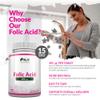Folic Acid 400 mcg - 450 Vegan Tablets - 15 Month Supply - High Strength Pregnancy Vitamins for Women - Vitamin B9 Supports Maternal Tissue Growth During Pregnancy - Prenatal Vitamins view 3