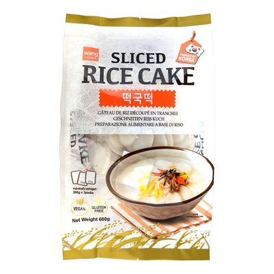 Starry Mart WANG Korean Sliced Rice Cake Tteokbokki Topokki (3 Servings) 600g Gluten Free & VEGAN
