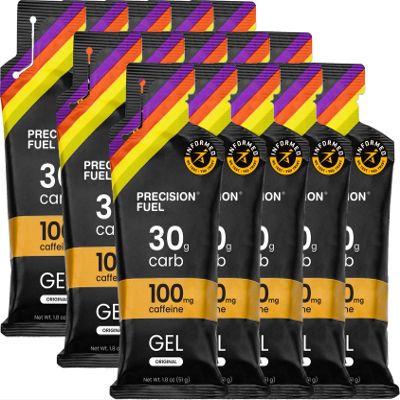 Precision Fuel PF30 Caffeine Energy Gel - Mild Flavour Running Gels for Endurance Athletes, 30g Carbohydrate, Easy-to-Digest, Perfect for Running & Long-Duration Sports (15 Gels)