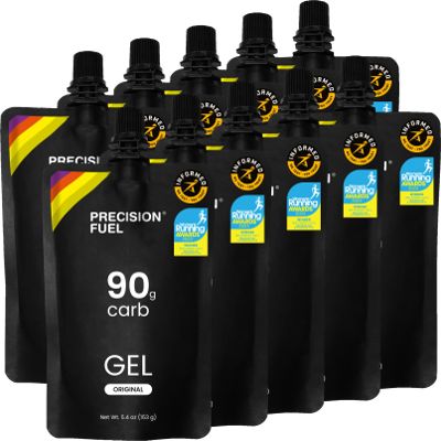 Precision Fuel PF90 Energy Gels - Mild Flavour Running for Endurance Athletes 90g Carbohydrate Easy-to-Digest Perfect & Long-Duration Sports (153g (10 Gels))