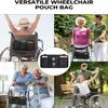 Wheelchair Side Bag by HEALUA, Wheelchair Pouch Bag with Cup Holder, Armrest Accessories for Wheelchair, Rollator, Electric Scooter Wheelchairs - Medical Carry Bag (Black) view 4