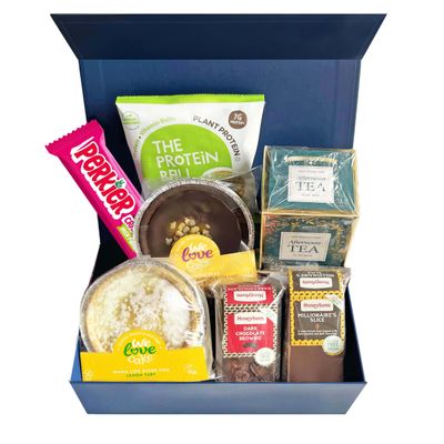 Vegan And Gluten Free Hamper  Afternoon Tea Gift Basket (7Pcs) - Luxury Cakes, Tarts, Chocolate Treats and Tea Gifts | Free From Cakes Selection For Women and Men on Any Occasion