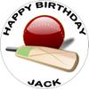 PREMIUM CRICKET 7.5" BAT BALL SPORT EDIBLE RICE WAFER PAPER CAKE TOPPER D3 view 1