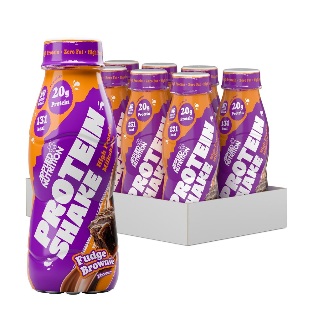 Applied Nutrition Protein Shakes - High Protein Shake Ready To Drink, Protein Drink With 20g Of Protein, Low Fat Protein Shake, On The Go Bottle - 8 x 330ml (Fudge Brownie)