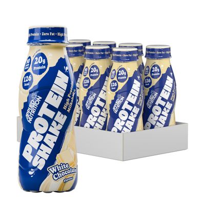 Applied Nutrition Protein Shakes - High Protein Shake Ready To Drink, Protein Drink With 20g Of Protein, Low Fat Protein Shake, On The Go Bottle - 8 x 330ml (White Chocolate)