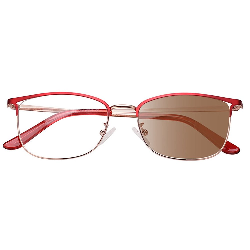 BAFAFA Photochromic Reading Glasses,Cat Eye Anti-UV Radiation Protection Relieve Fatigue Sun Readers Transition Glasses (Color : Color-changing tea, Size : +2.5)