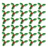 150 X HOLLY & BERRY LEAVES - CHRISTMAS - EDIBLE CUPCAKE CAKE TOPPERS D2 view 1