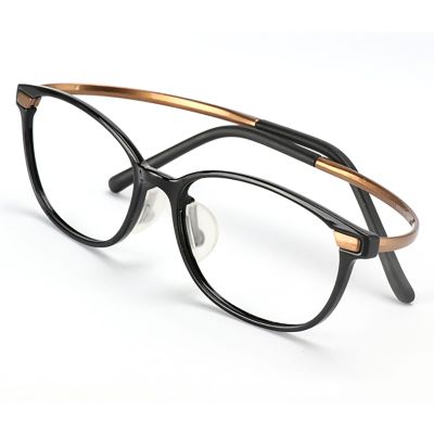 BAFAFA Photochromic Reading Glasses Unisex,PP+steel Material Spring Hinges Include Sun Readers, UV400 Protection,No Screws (Color : Black+Gold, Size : +2.5)