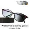 BAFAFA Photochromic Reading Glasses Unisex,PP+steel Material Spring Hinges Include Sun Readers, UV400 Protection,No Screws (Color : Black+Gold, Size : +2.5) view 2