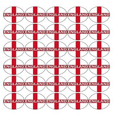 30 ENGLAND PREMIUM 4cm RICE PAPER WORLD CUP CAKE TOPPERS ST GEORGES DAY CROSS D3