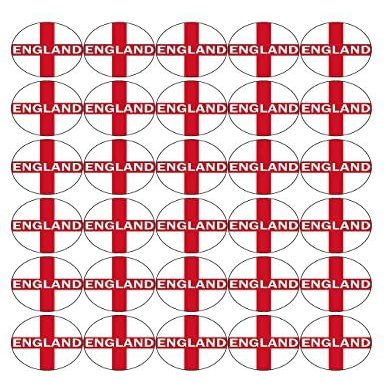 30 ENGLAND PREMIUM 4cm RICE PAPER WORLD CUP CAKE TOPPERS ST GEORGES DAY CROSS D3