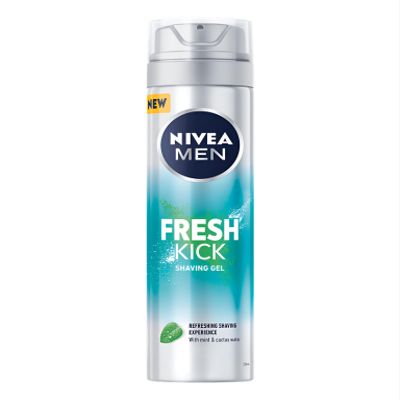 NIVEA Shaving Gel 200 ml Fresh Kick Refreshing, Daily Use Product Infused with Mint Extract, Suitable for All Hair and Skin Types, Dermatologically Approved for Skin Compatibility (Pack of 4)