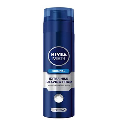 Nivea Shaving Foam for Mooth and Comfortable Shave With Moisturisers and Nourishing Vitamins to Prevent Skin From Drying Out and Tightening 200 ml Original Mild (Pack of 4)