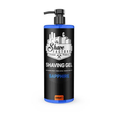 The Shave Factory - Shaving Gel | Non-Irritating | Precise shave on face and body | Shaving gel for men | Moisturizes the skin (Sapphire (1000ml - 33.81 Fl. Oz))