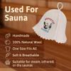 ASKOLD Wool Sauna Hat With Russian Embroidery - Director Banya Cap for Men, Finnish Felt Headwear - Ukrainian White view 2