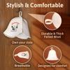 ASKOLD Wool Sauna Hat With Russian Embroidery - Director Banya Cap for Men, Finnish Felt Headwear - Ukrainian White view 3