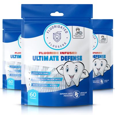 Fluoride Floss Picks. Cavity Resistant Floss. Developed by Dentists. Unflavored Flossers. Shred Resistant Floss. 180 Count. Nylon Floss. Floss Sticks for Adults. Dental Floss with Fluoride.