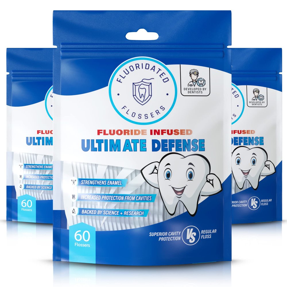 Fluoride Floss Picks. Cavity Resistant Floss. Developed by Dentists. Unflavored Flossers. Shred Resistant Floss. 180 Count. Nylon Floss. Floss Sticks for Adults. Dental Floss with Fluoride.