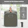 COSTWAY Portable Steam Sauna, 3L Sauna Tent Folding Personal Spa Steam Pot with Chair, 9-Level Adjustable Temperature, Timer and Remote Control, Home Sauna Cabin Bath Box for Therapy Slimming (Grey) view 3