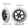 12 1/2x2 1/4 Wheelchair Caster/Wheels Assembly, 12inch Small Solid Rear Wheels Replacement for Wheelchair, 1/2" (12mm) Bearing, 2pcs (Color : Grey, Size : 12 1/2x2 1/4) view 4