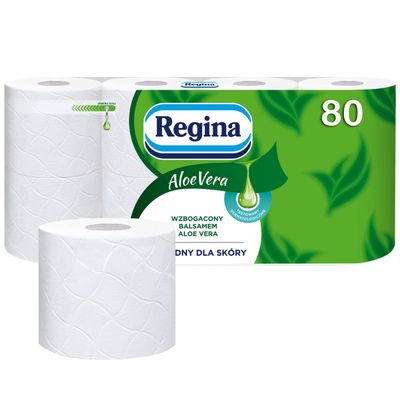 Regina Aloe Vera Fine and Solid Toilet Paper for Sensitive Skin (80 Rolls)