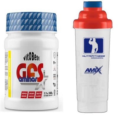 VITOBEST GFS AMINOS 500 Gr, Lemon Flavor + Nutrifitness Whisk 600 ml