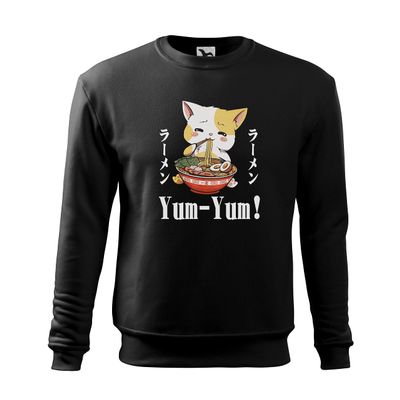 Kawaii Neko Ramen Lover Japanese Noodle Anime Unisex Black Sweater Size M