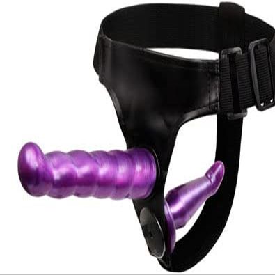 Small Size Double Strap On Realistic Silicone Massager Soft Smooth Toys 7In for Couples, Adjustable Straps Waist Beginner Set Lifelike Flexible Massage Rod for Women to Use on Men